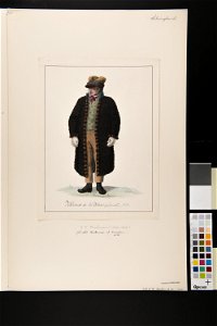 Habitant de la Helsingland Man i päls. Akvarell av C. W. Swedman - Nordiska museet - NMA.0070076 (1)