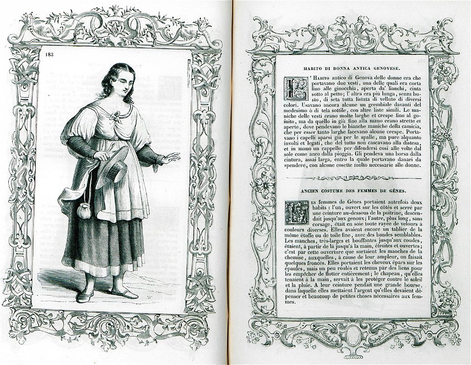 Habito di donna antica Genovese - Vecellio Cesare - 1860