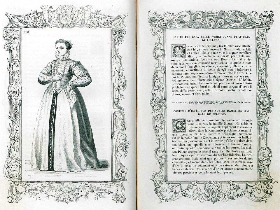 Habito per casa delle nobili donne di cividal di Belluno - Vecellio Cesare - 1860