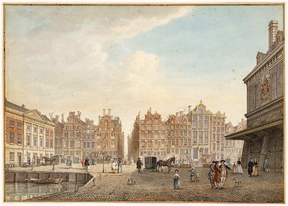 H.P. Schouten - De Dam richting Beurssteeg (1779)