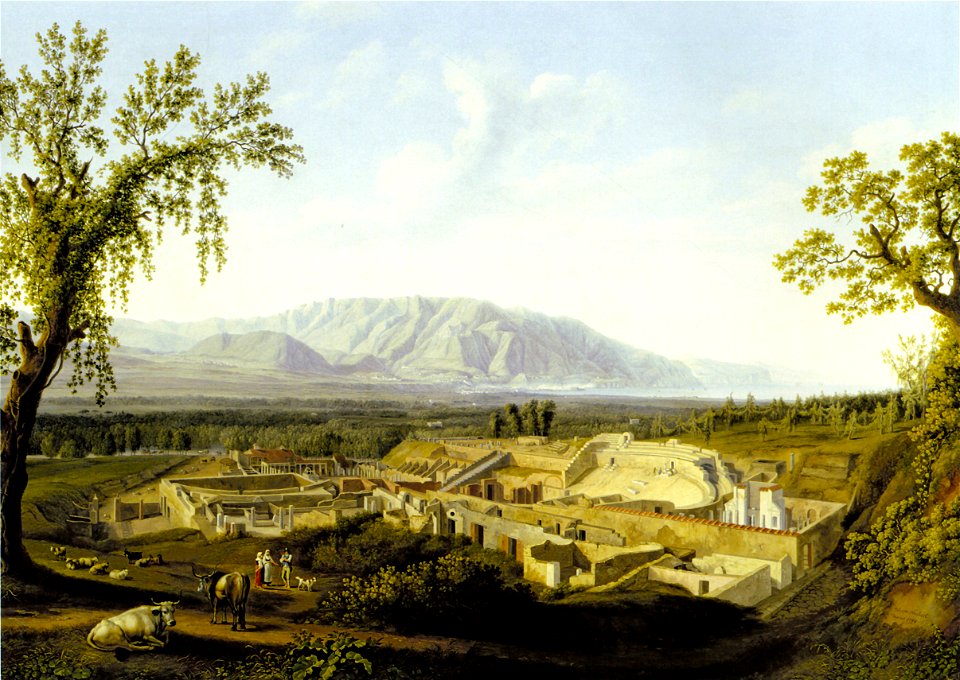 Hackert, Blick auf die Ruinen von Pompeji, 1799