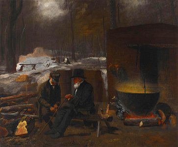 Eastman Johnson - At the Camp—Spinning Yarns and Whittling - 2010.86 - Crystal Bridges Museum of American Art