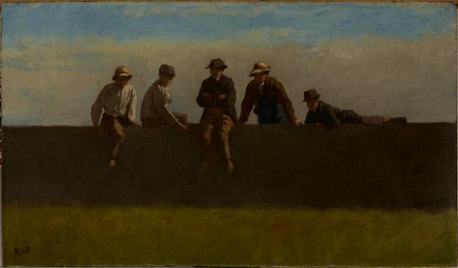Eastman Johnson - Five Boys on a Wall - 1978.8.FA - Dallas Museum of Art