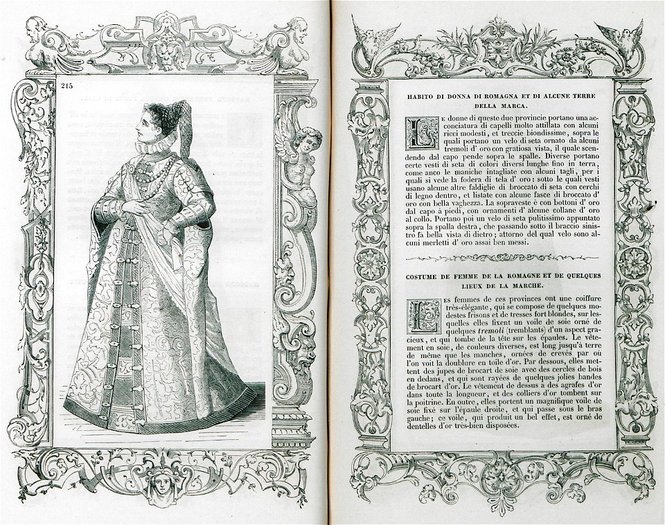 Habito di donna di Romagna et di alcune terre della Marca - Vecellio Cesare - 1860