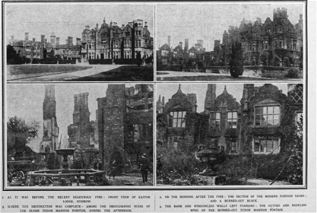 Easton Lodge 1918 fire ~ The Illustrated London News