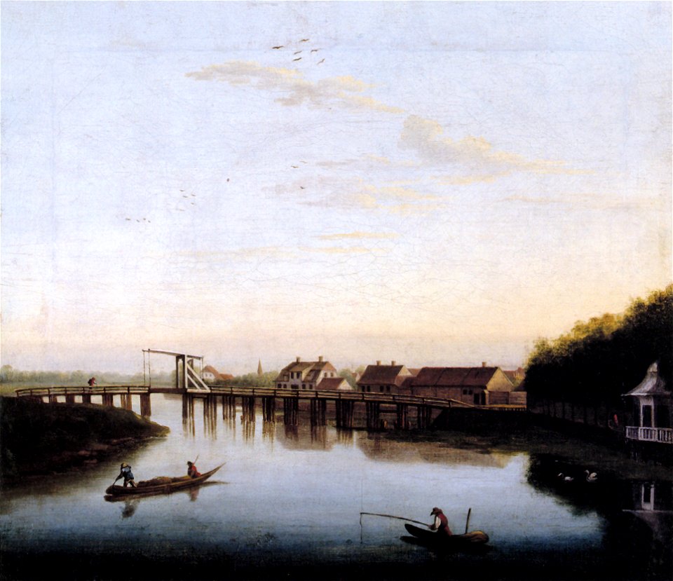Hackert, Die Spree mit Schlossbrücke bei Charlottenburg II, 1762