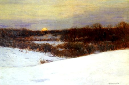 Charles Warren Eaton - Winter Sunrise. Free illustration for personal and commercial use.