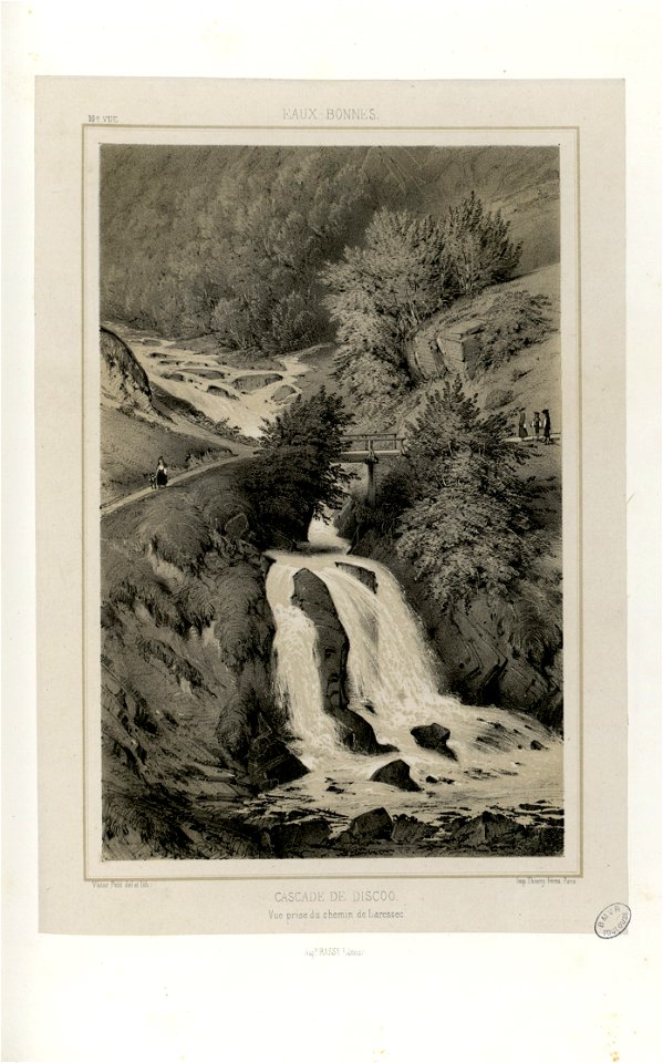 Eaux-Bonnes - Cascade de Discoo - Vue prise du chemin de Laressec - Fonds Ancely - B315556101 A PETIT 2 025