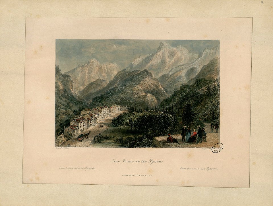 Eaux-Bonnes, in the Pyrenees = Eaux-Bonnes, dans les Pyrénées = Eaux-bonnes in den Pyreneen - Fonds Ancely - B315556101 A ALLOM 2 005