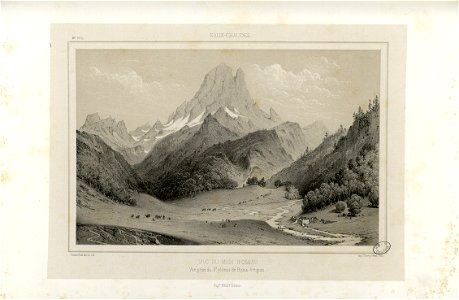 Eaux-Chaudes - Pic du Midi d'Ossau - Vue prise du 3e plateau de Bious-Artigues - Fonds Ancely - B315556101 A PETIT 2 035