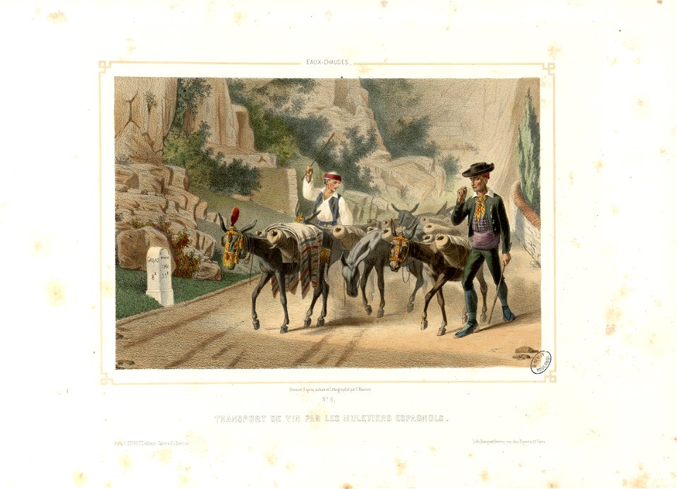 Eaux-Chaudes - Transport de vin par les muletiers espagnols - Fonds Ancely - B315556101 A MONTAUT 021