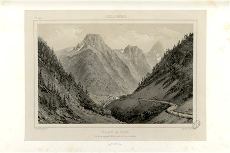 Eaux-Chaudes - Village de Gabas - Vue prise à gauche de la route des Eaux-Chaudes - Fonds Ancely - B315556101 A PETIT 2 034