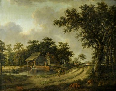 Ebenezer Tull (1733-1762) - Wooded Landscape with a Watermill - 926833 - National Trust