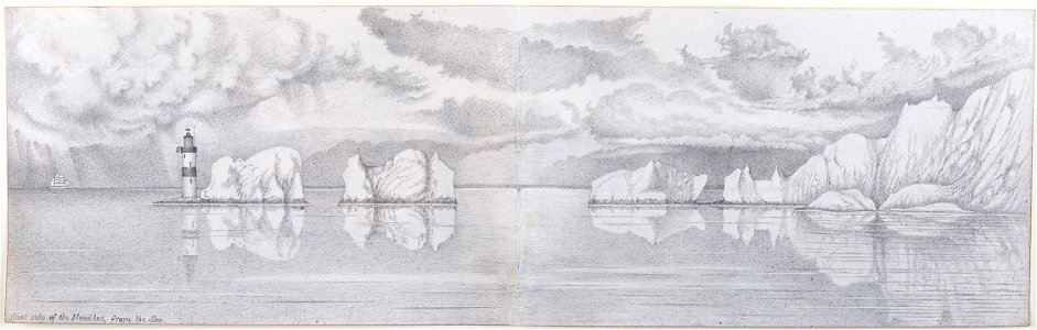East side of the Needles from the Sea - anon - 1887