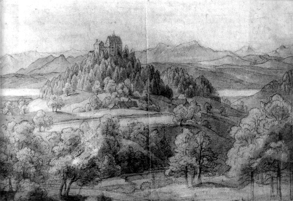 Eberhard Emminger Waldburg Vorzeichnung c1879