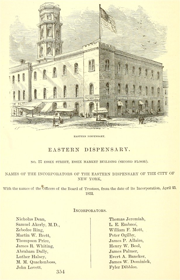 Eastern Dispensary, New York City, Valentine's Manual