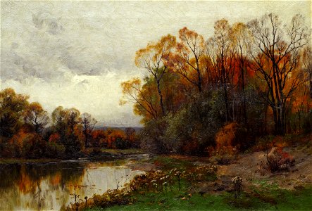 Lake in Autumn by Charles Harry Eaton. Free illustration for personal and commercial use.