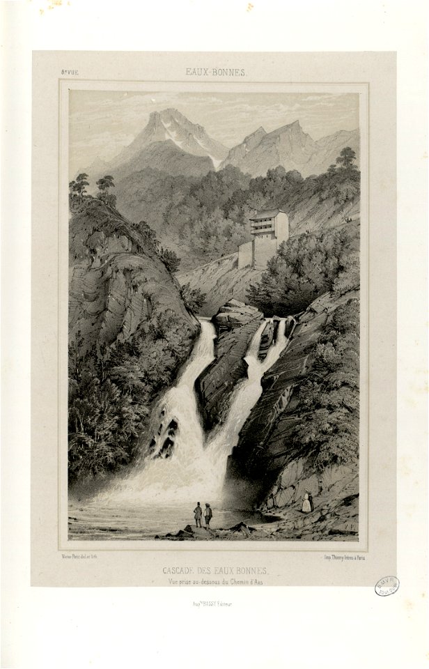 Eaux-Bonnes - Cascade des Eaux-Bonnes - Vue prise au-dessous du chemin d'Aas - Fonds Ancely - B315556101 A PETIT 2 023