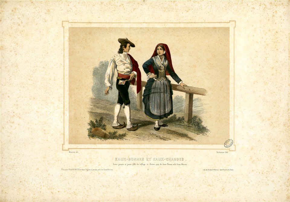 Eaux-Bonnes et Eaux-Chaudes - Jeune garçon et jeune fille du village de Laruns, près les Eaux-Bonnes et les Eaux-Chaudes - Fonds Ancely - B315556101 A MAURICE 4 002