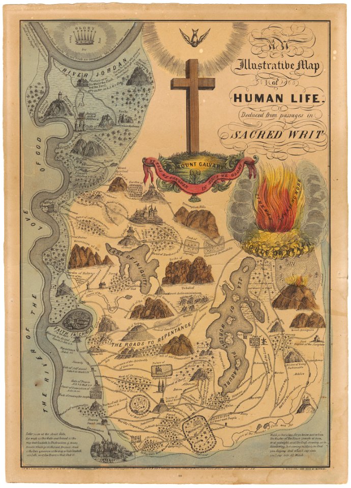 EB&EC Kellogg Brothers, Illustrative Map of Human Life, 1847 Cornell CUL PJM 1054 01. Free illustration for personal and commercial use.