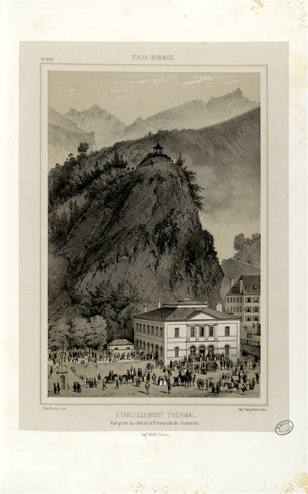 Eaux-Bonnes - Etablissement thermal - Vue prise du côté de la Promenade de Grammont - Fonds Ancely - B315556101 A PETIT 2 021