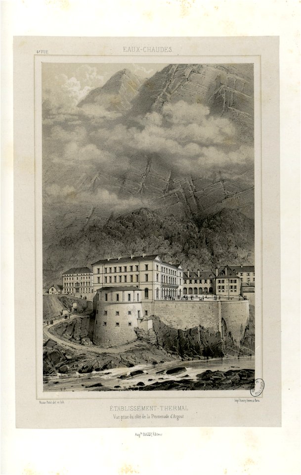 Eaux-Chaudes - Etablissement thermal - Vue prise du côté de la Promenade d'Argout - Fonds Ancely - B315556101 A PETIT 2 031