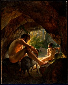 Eckersberg, Christoffer Wilhelm, Ulysses Fleeing the Cave of Polyphemus, 1812. Free illustration for personal and commercial use.