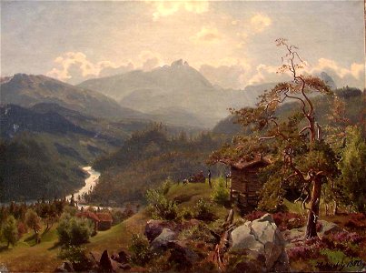 Johan Fredrik Eckersberg - Norwegian Valley - NG.M.01536 - National Museum of Art, Architecture and Design. Free illustration for personal and commercial use.