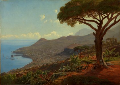 Johan Fredrik Eckersberg - Utsikt over Funchal på Madeira - NG.M.04293 - National Museum of Art, Architecture and Design. Free illustration for personal and commercial use.