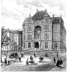 Ecole communale à Bruxelles, place Joseph-Lebeau, en 1880