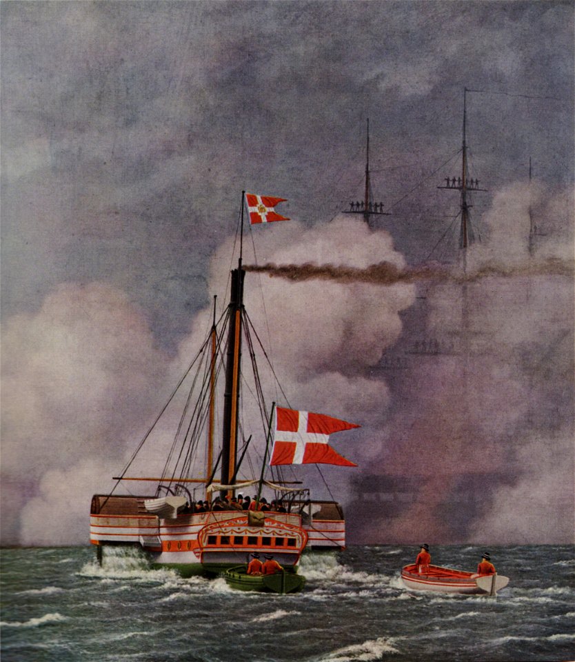 Eckersberg, C W - Prins Frederik går ombord på fregatten Havfruen - 1832 - Detail