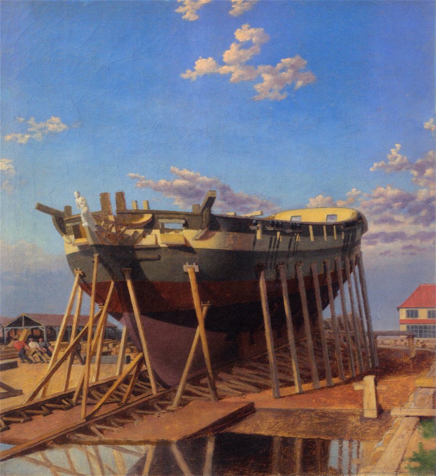 Eckersberg, CW - En korvet på stabelen - 1851