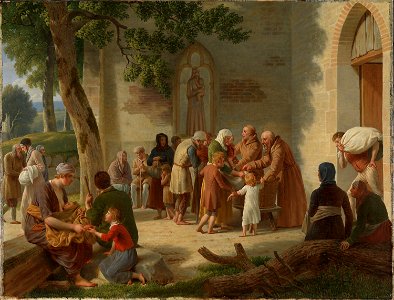 Christoffer Wilhelm Eckersberg - Vicelin distributing Bread among the Poor - NG.M.00149 - National Museum of Art, Architecture and Design