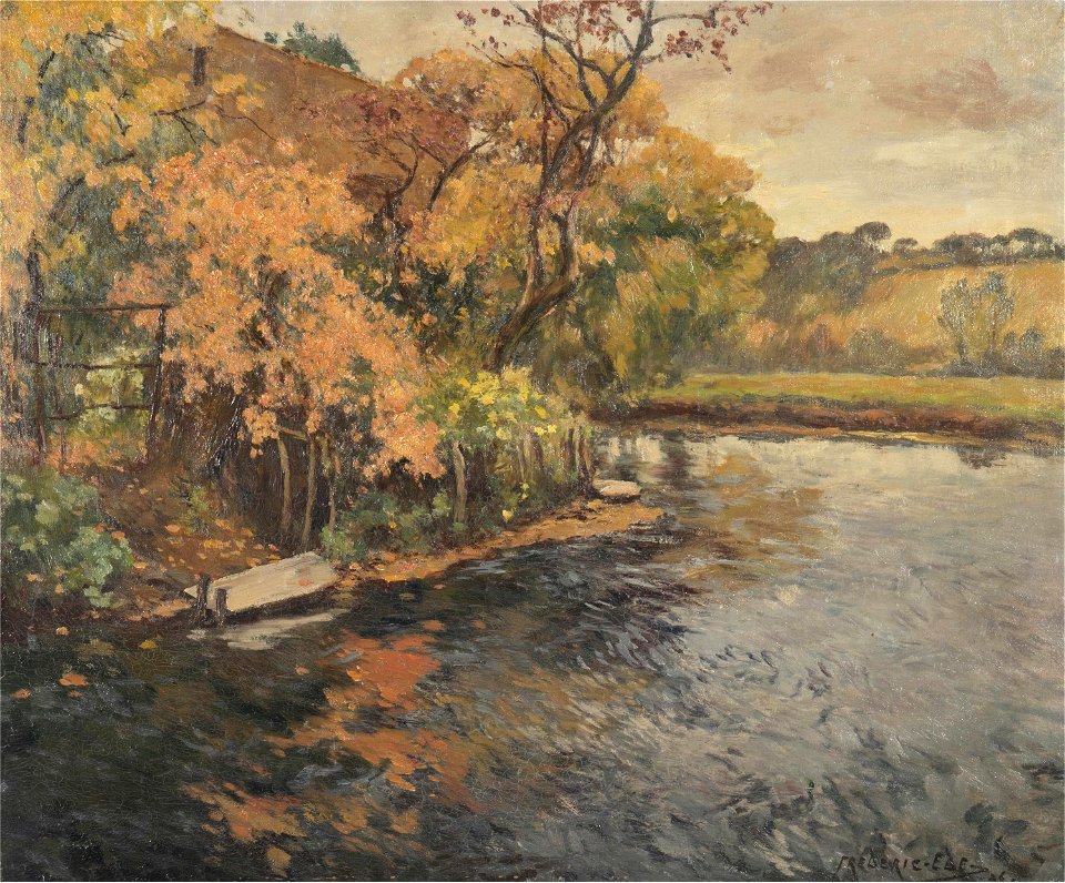 House and River in a Forest Landscape by Frederic Charles Vipond Ede, 1926