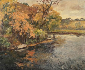 House and River in a Forest Landscape by Frederic Charles Vipond Ede, 1926
