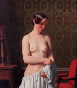 Eckersberg, CW - En ung pige, som klæder sig af - 1844. Free illustration for personal and commercial use.