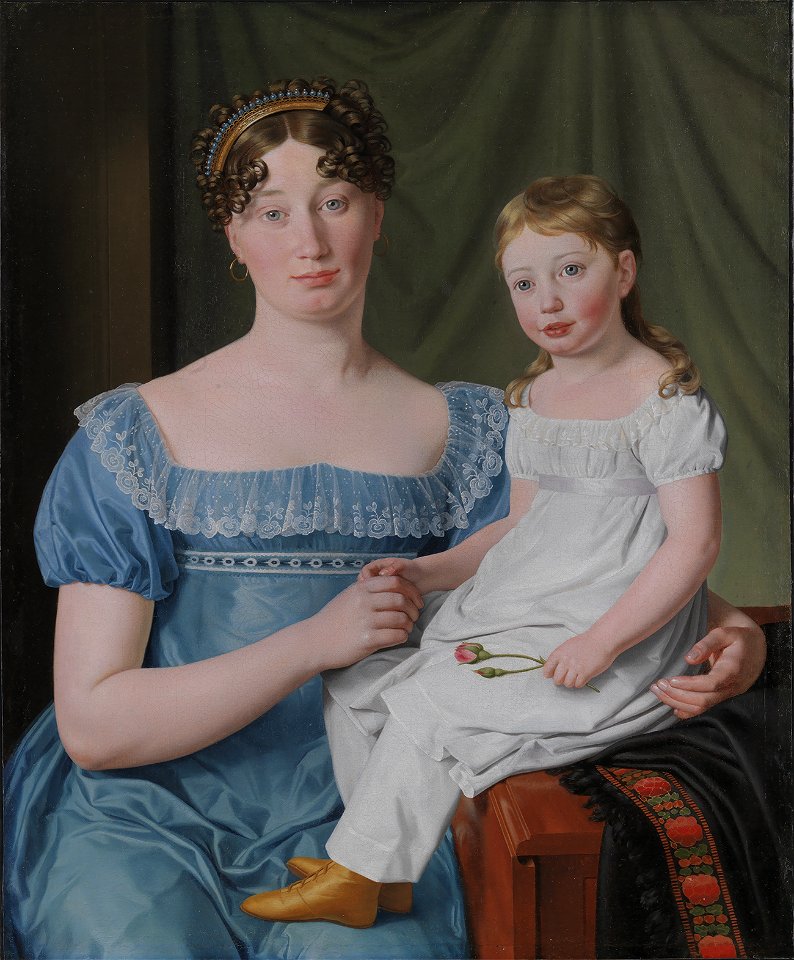 Eckersberg, CW - Kammerherreinde Sophie Hedvig Løvenskiold og hendes treårige datter Berthe Henriette - 1817