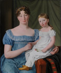 Eckersberg, CW - Kammerherreinde Sophie Hedvig Løvenskiold og hendes treårige datter Berthe Henriette - 1817