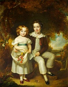 Eden Upton Eddis (1812-1901) - Sir Henry Ainslie Hoare (1824–1894), 5th Bt, and His Sister Georgiana Hoare (d.1905), as Children - 732287 - National Trust