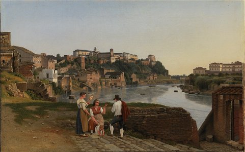 Eckersberg, CW - Udsigt over Tiberen i nærheden af den sammenstyrtede bro Ponte Rotto i Rom - 1815