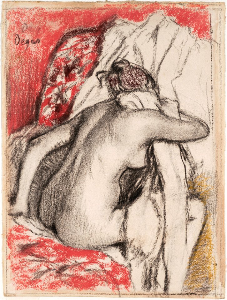 Edgar Degas - After the Bath- Seated Woman Drying Herself - Google Art Project