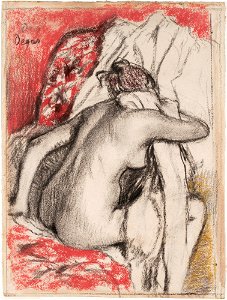 Edgar Degas - After the Bath- Seated Woman Drying Herself - Google Art Project