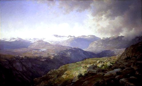Johan Fredrik Eckersberg - View of Jotunheimen - NG.M.00233 - National Museum of Art, Architecture and Design. Free illustration for personal and commercial use.