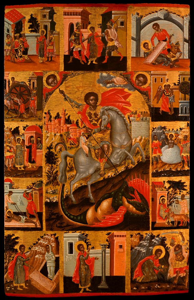 Ecole crétoise - Saint Georges terrassant le dragon et scènes de sa vie - PPP4888 - Musée des Beaux-Arts de la ville de Paris