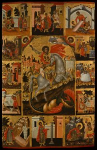 Ecole crétoise - Saint Georges terrassant le dragon et scènes de sa vie - PPP4888 - Musée des Beaux-Arts de la ville de Paris
