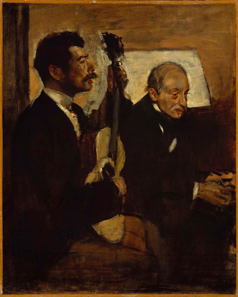 Edgar Degas - La père de Degas écoutant Pagans (L257)