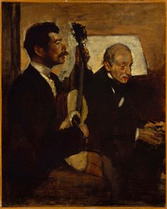 Edgar Degas - La père de Degas écoutant Pagans (L257)
