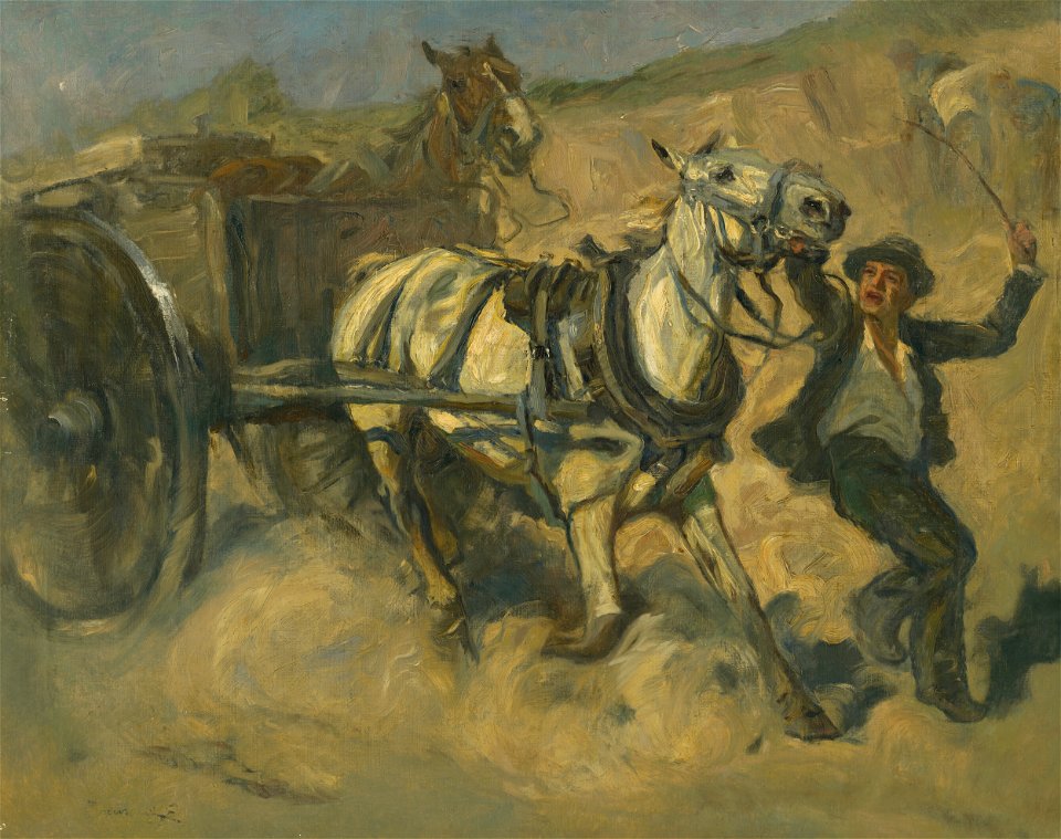 Ede Lengyel-Rheinfuss - Kone so záprahom II. - O 1589 - East Slovak Gallery