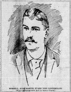 Ed Morrell, after helping Chris Evans break from the Fresno jail. The San Francisco Examiner, Sat, Dec 30, 1893. Free illustration for personal and commercial use.