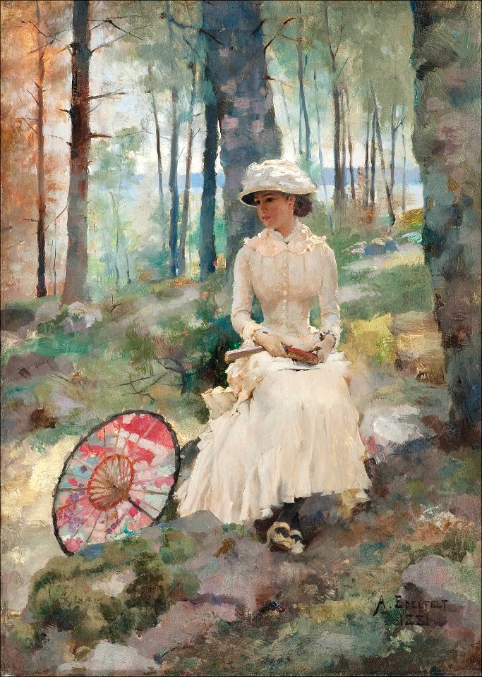 Edelfelt Koivujen alla 1881